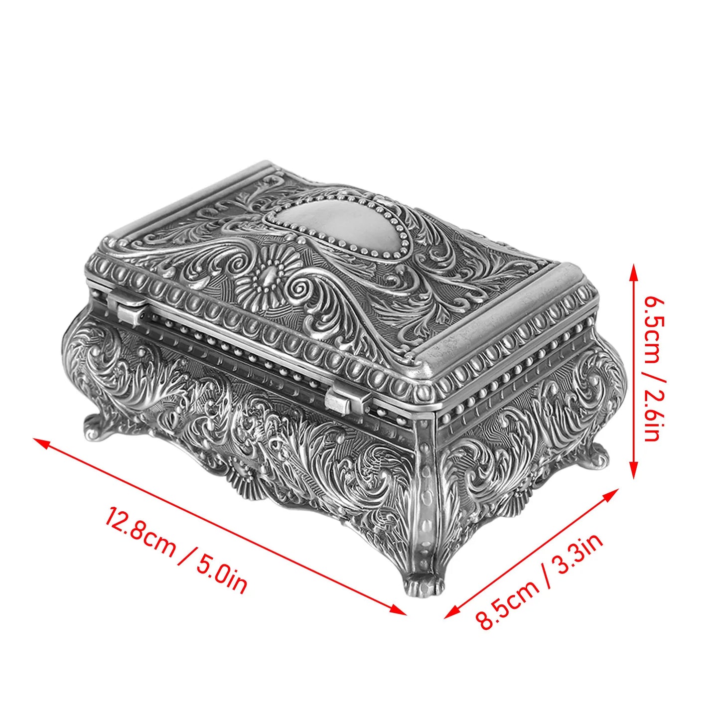 Vintage Jewelry / Trinket Storage Box - Metal