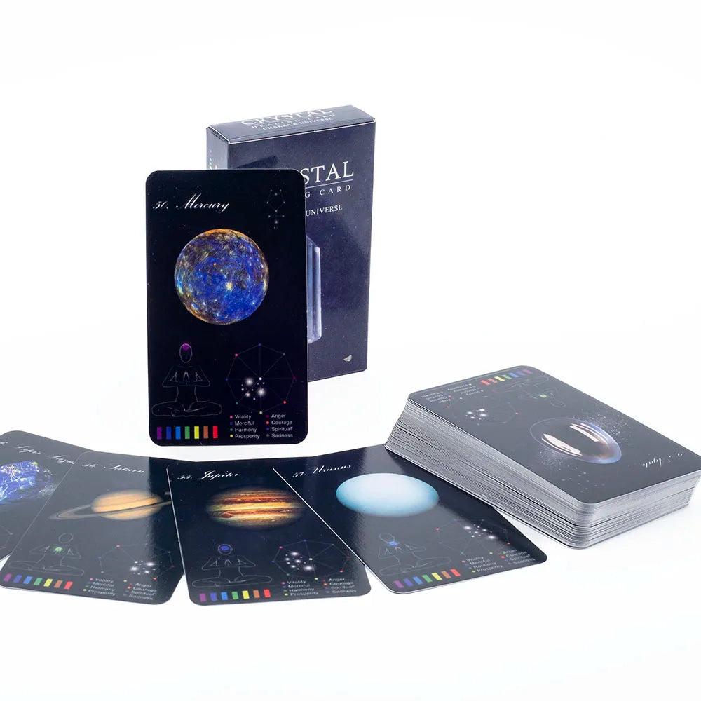 Healing Cards - English Version 60-Card Deck with PDF Guidebook 48 Crystal & 12 Zodiac Cards
