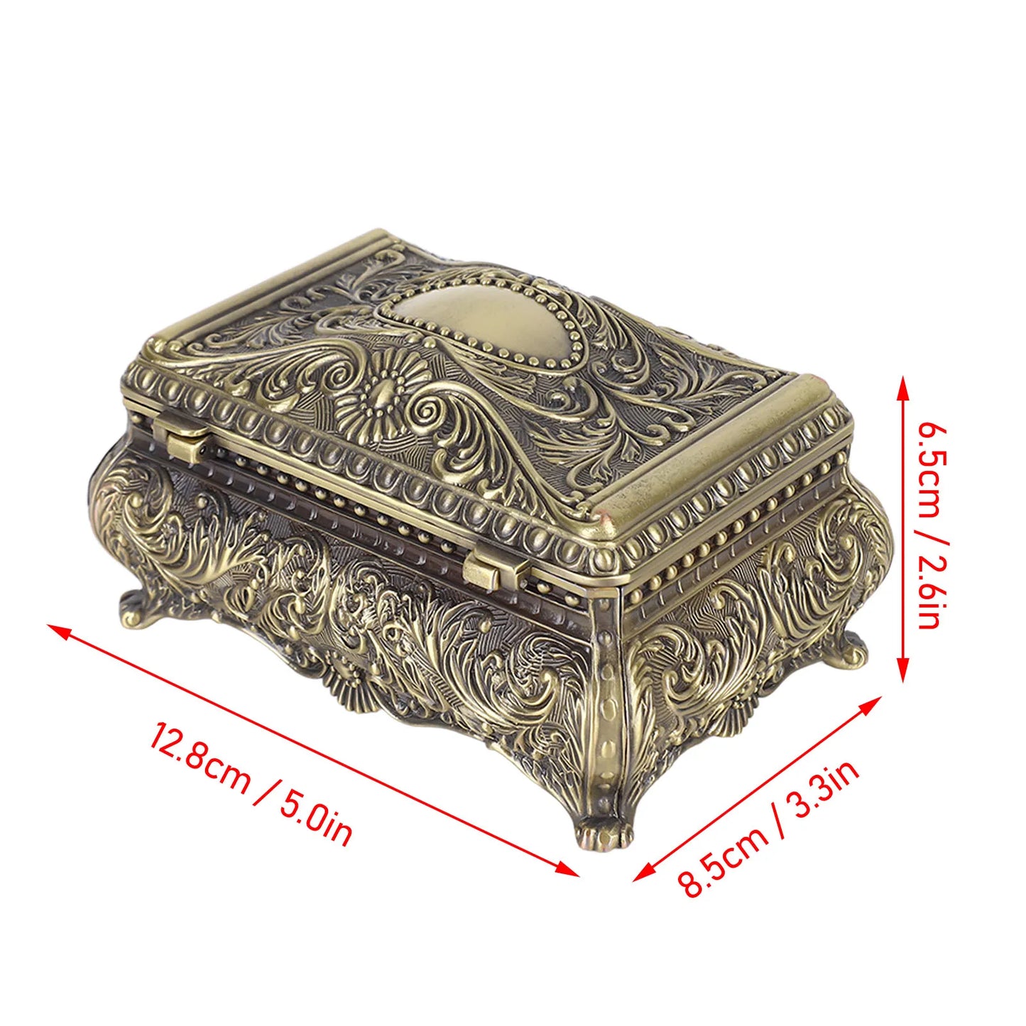 Vintage Jewelry / Trinket Storage Box - Metal