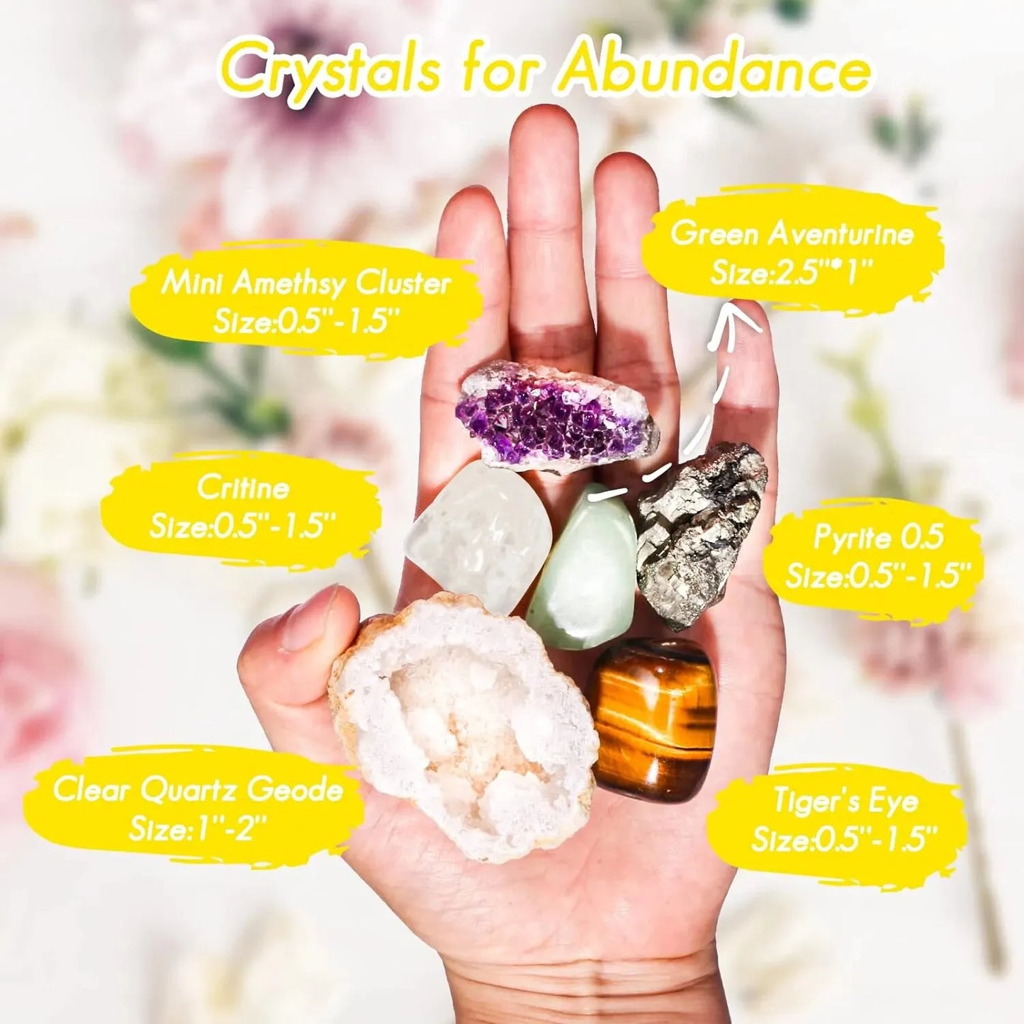 Crystals and Healing Stones Set for Abundance and Prosperity