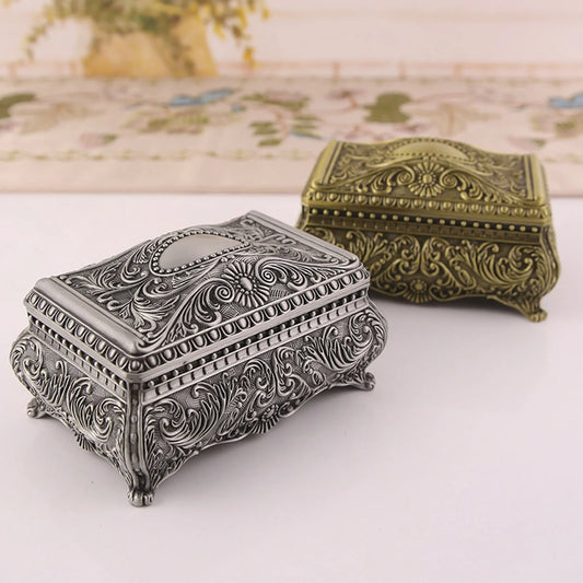 Vintage Jewelry / Trinket Storage Box - Metal